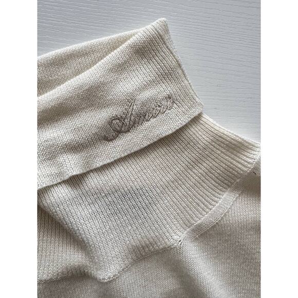Amiri Turtleneck Logo Cashmere Silk Sweater Off-White - Picture 3 of 8